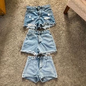 SHEIN Denim Shorts XS (SET OF 3)